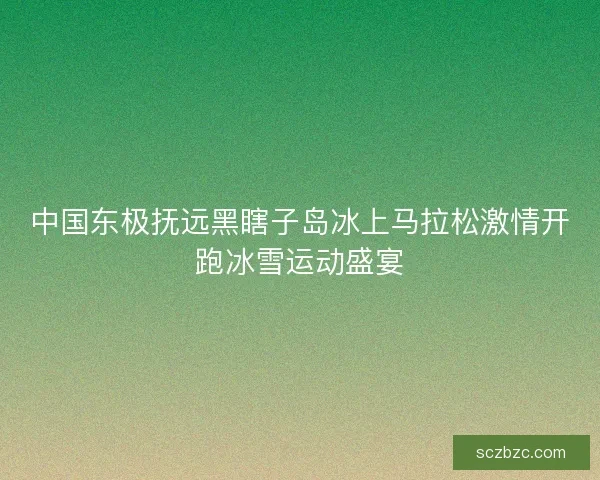 中国东极抚远黑瞎子岛冰上马拉松激情开跑冰雪运动盛宴